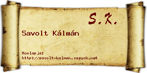 Savolt Kálmán névjegykártya