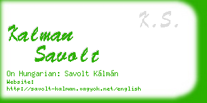 kalman savolt business card